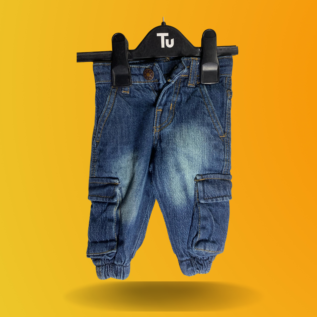 Dark Blue Cargo Jeans